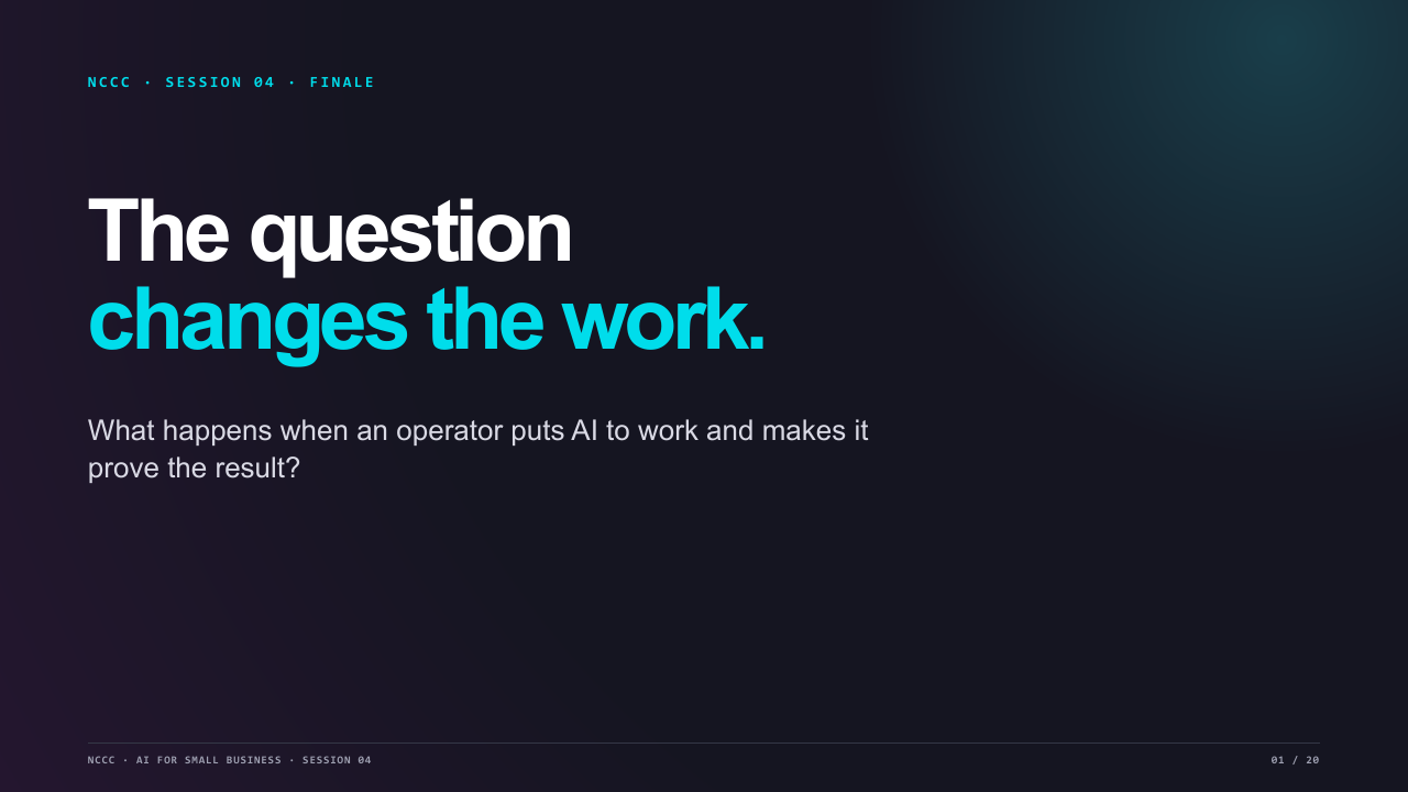 The Question Changes the Work — The question changes the work